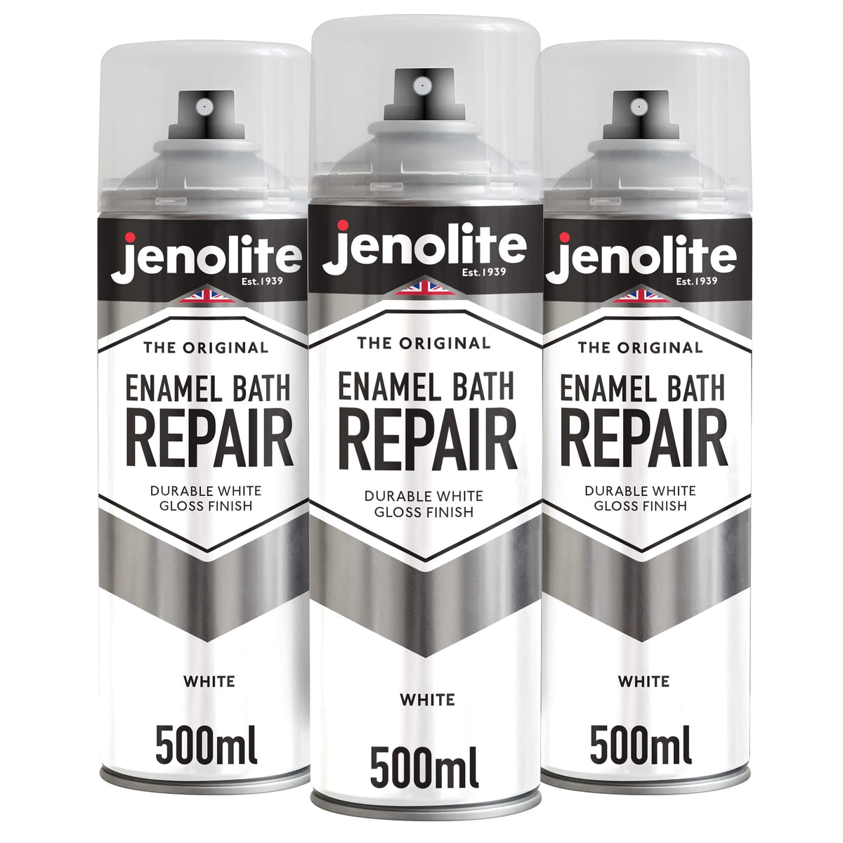 Enamel Bath Repair Spray Paint 500ml - White Gloss Finish - Baths, Sinks & Shower Trays
