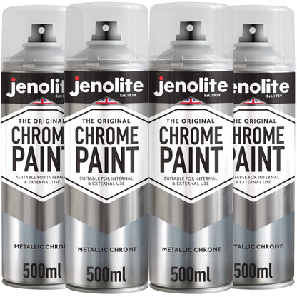 Chrome Paint | 4 x 500ml | Aerosol Spray Paint - Value Pack