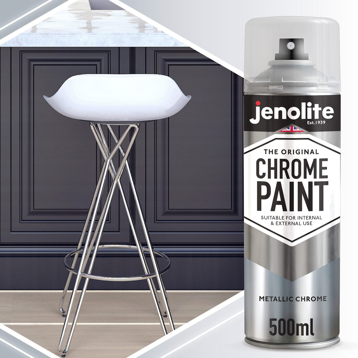 Chrome Effect Aerosol Spray Paint - Multi-Surface