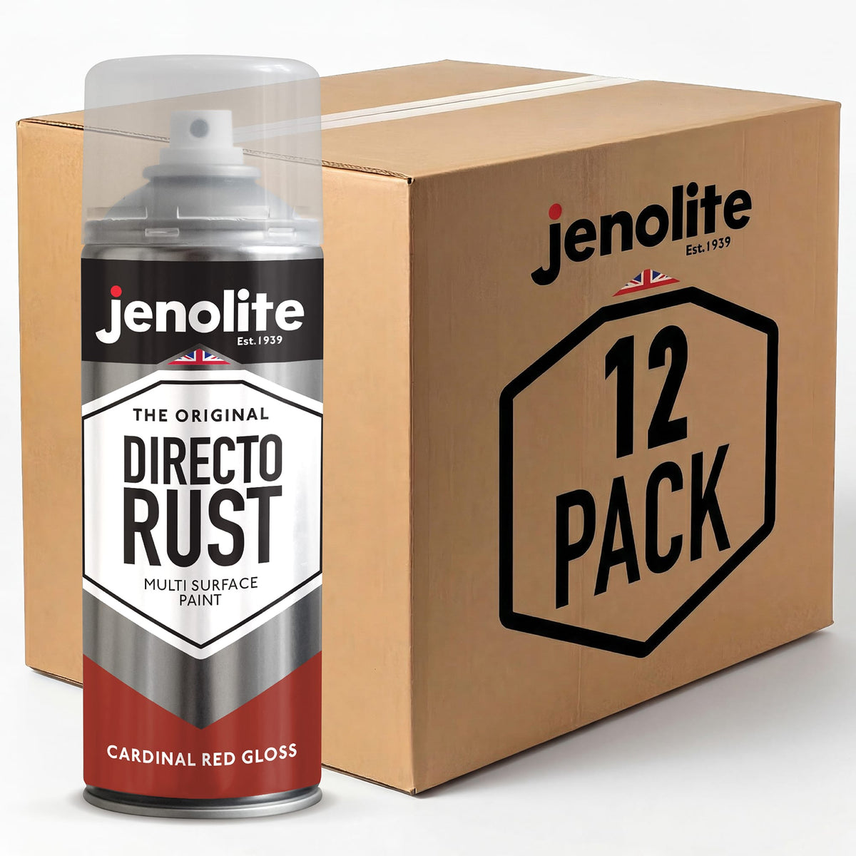 DIRECTORUST Spray Paint | Gloss | Cardinal Red | 12 x 400ml | RAL 3020