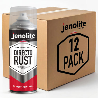 DIRECTORUST Spray Paint | Satin | Crimson Red | 12 x 400ml | RAL 3027