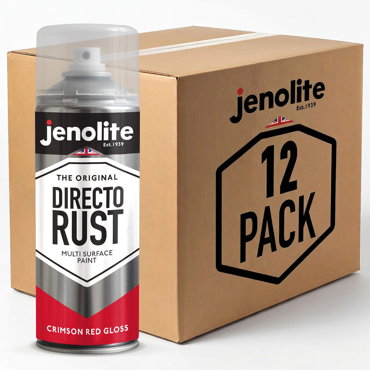 DIRECTORUST Spray Paint | Gloss | Crimson Red | 12 x 400ml | RAL 3027