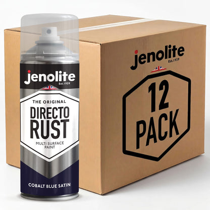 DIRECTORUST Spray Paint | Satin | Cobalt Blue | 12 x 400ml | RAL 5013