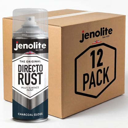 DIRECTORUST Spray Paint | Gloss | Charcoal Grey | 12 x 400ml | RAL 7016