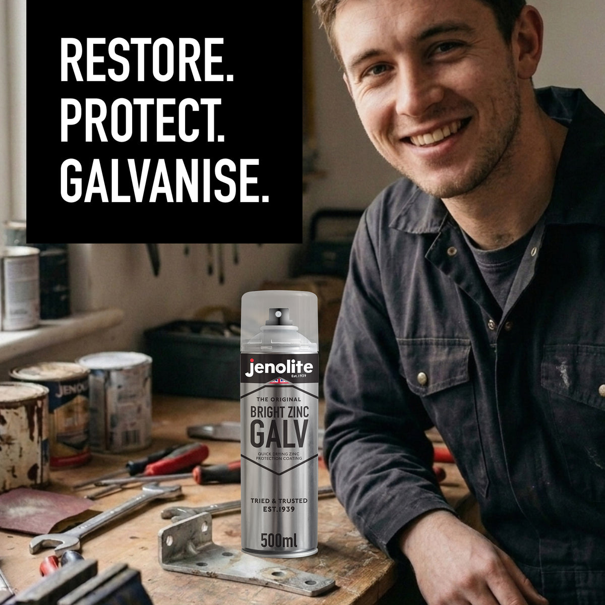 Peinture en Aérosol de Galvanisation au Zinc Brillant | Apprêt et Couche de Finition Tout-en-Un
