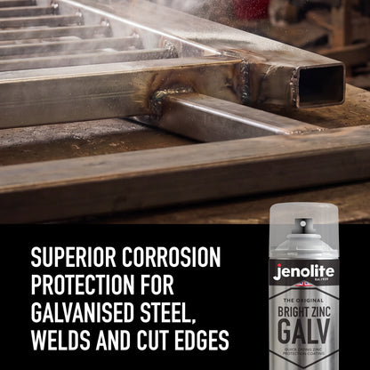Peinture en Aérosol de Galvanisation au Zinc Brillant | Apprêt et Couche de Finition Tout-en-Un