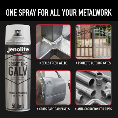 Peinture en Aérosol de Galvanisation au Zinc Brillant | Apprêt et Couche de Finition Tout-en-Un