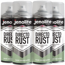 DIRECTORUST Sage Green Satin Spray Paint - 4 x 500ml - Multi Surface