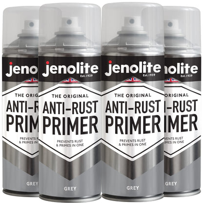 Anti-Rust Primer Spray Paint | 4 x 400ml | Grey | Metal Primer