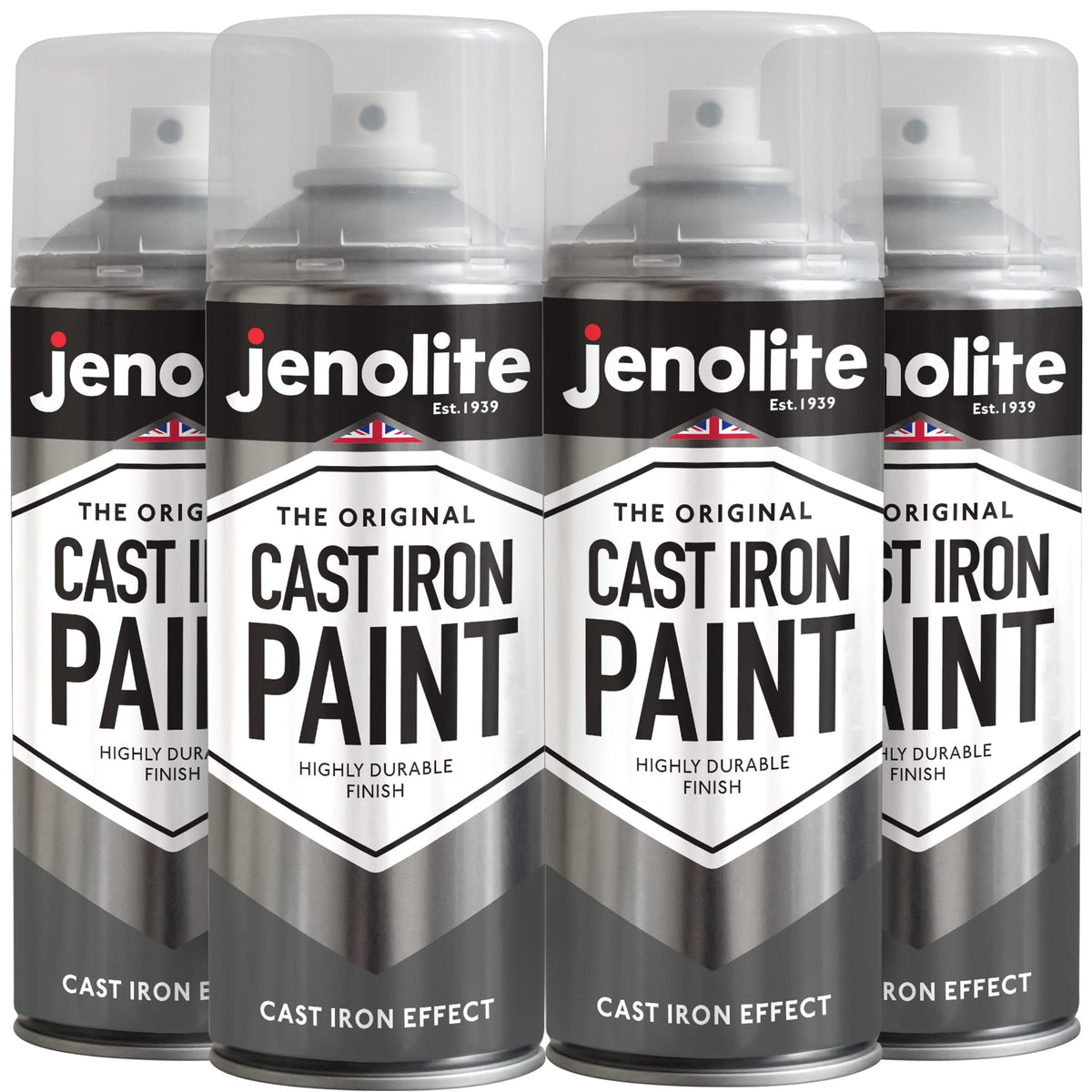 Cast Iron Effect Spray Paint | 4 x 400ml | Multi Surface Spray Paint