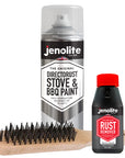 JENOLITE BBQ Restore Kit: Rust Remover, Wire Brush, BBQ Spray Paint