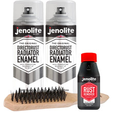 Radiator Restoration Kit - 2 x White Radiator Paint 500ml, 150ml Thick Liquid Rust Remover & Wire Brush
