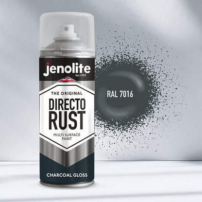 DIRECTORUST Spray Paint | Gloss | Charcoal Grey | 12 x 400ml | RAL 7016