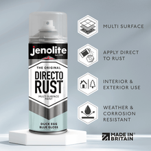 DIRECTORUST Spray Paint | Gloss | Duck Egg Blue | 12 x 400ml | BS 16C33