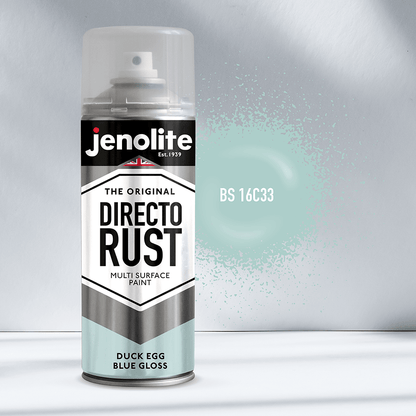 DIRECTORUST Spray Paint | Gloss | Duck Egg Blue | 12 x 400ml | BS 16C33