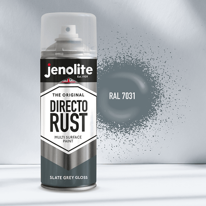 DIRECTORUST Spray Paint | Gloss | Slate Grey | 12 x 400ml | RAL 7031