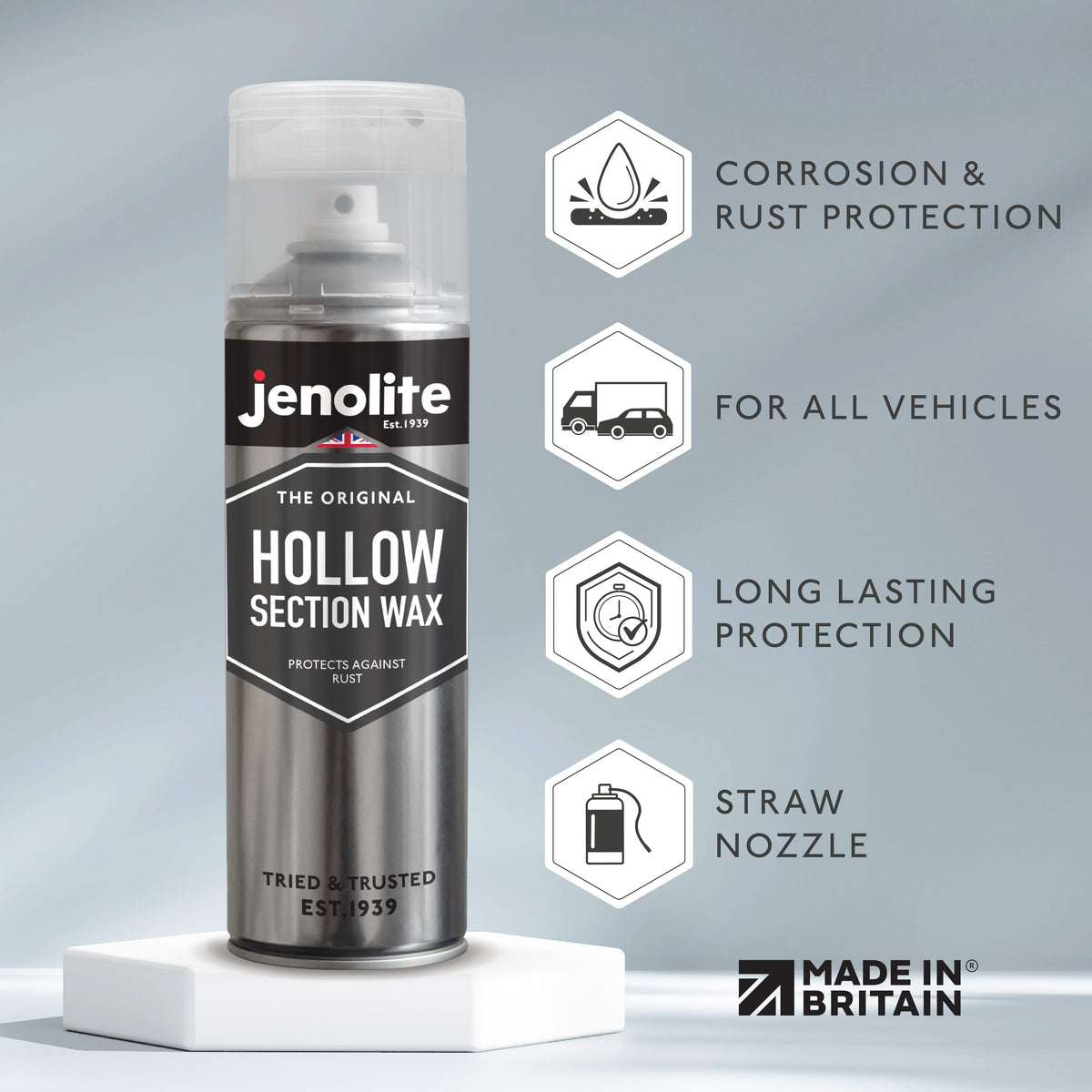 Hollow Section Cavity Wax Aerosol, 500ml Spray with 600mm Extension Straw & Nozzle