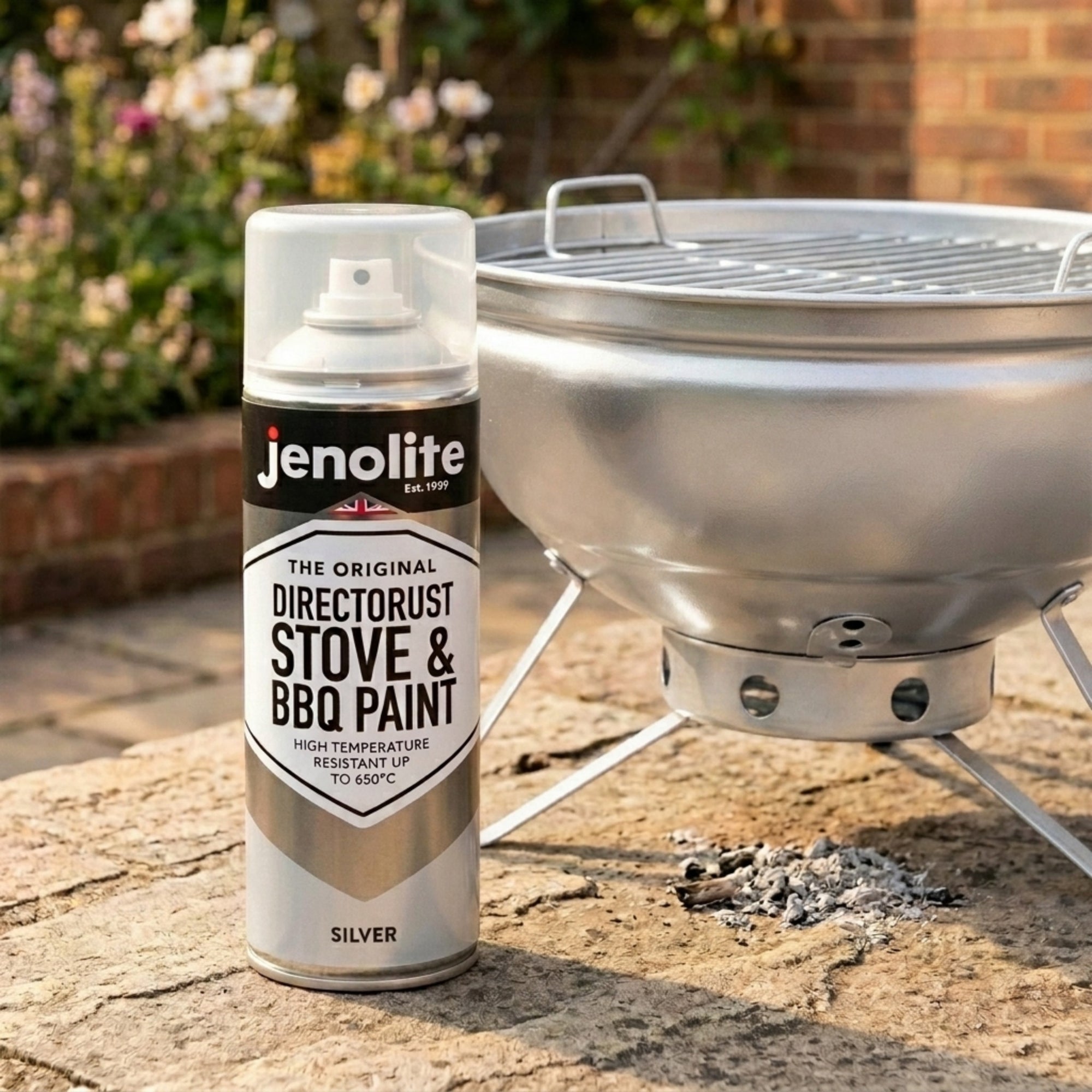 DIRECTORUST BBQ &amp; Stove Spray Paint | 4 x 400ml | Silver | 650c+
