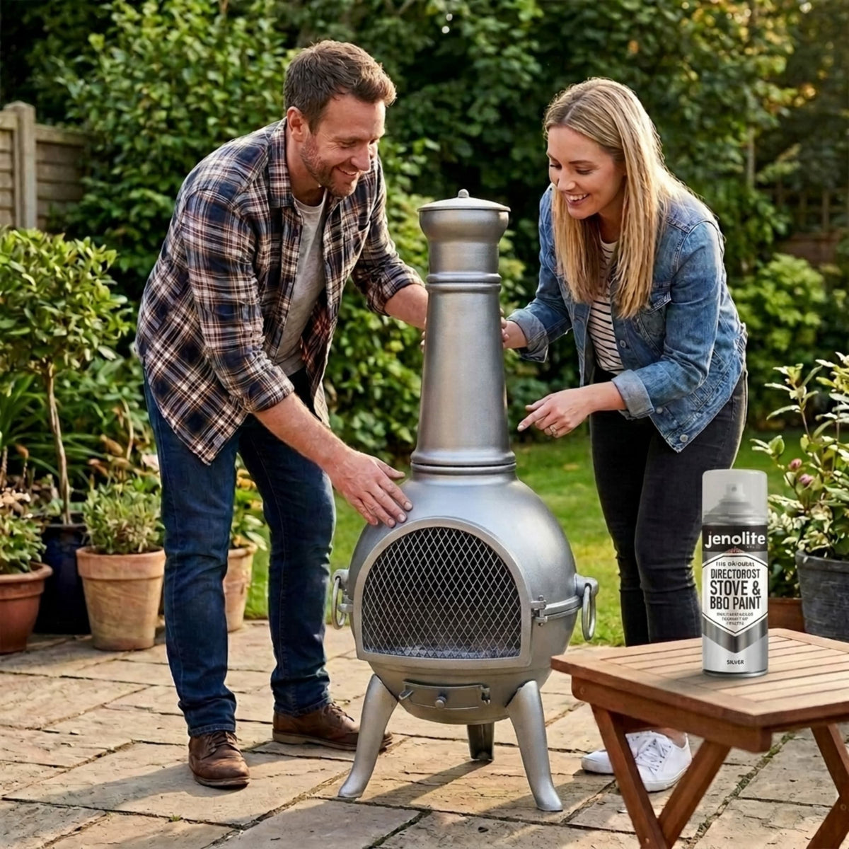 DIRECTORUST BBQ & Stove Spray Paint | 4 x 400ml | Silver | 650c+