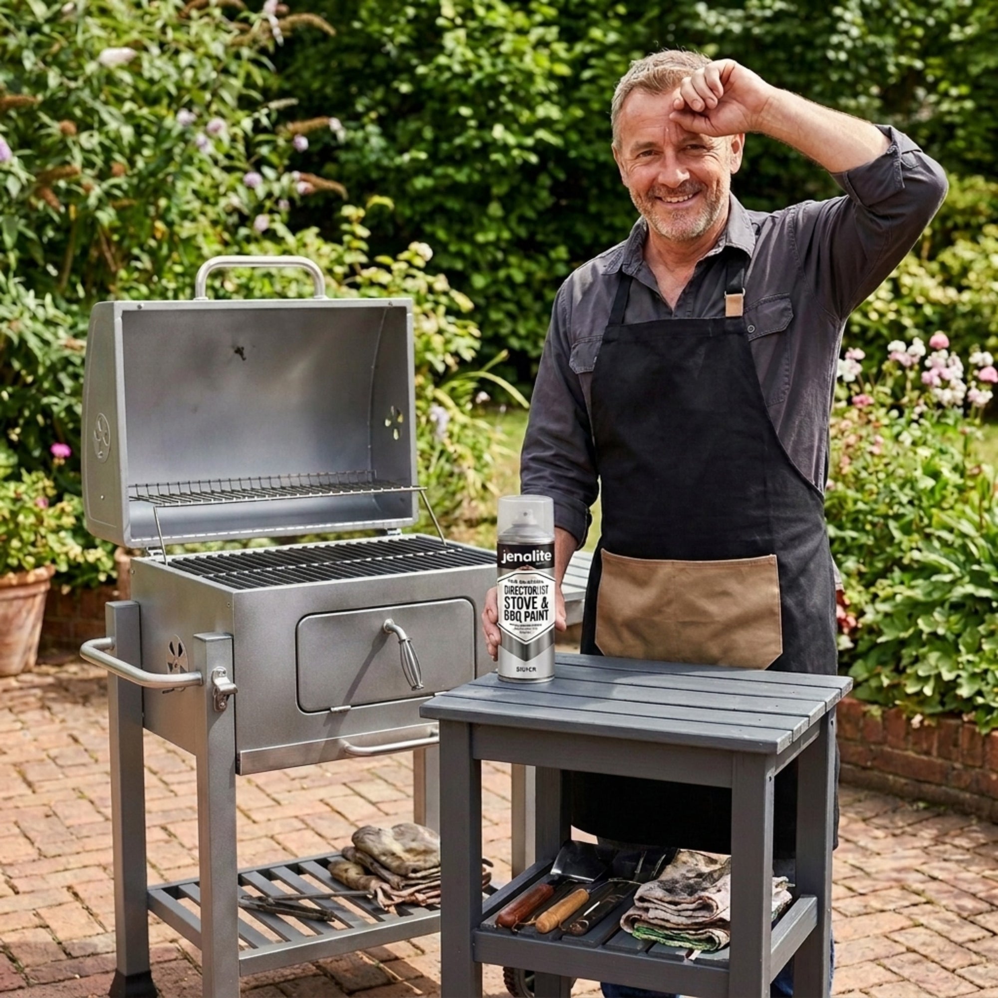 DIRECTORUST BBQ &amp; Stove Spray Paint | 4 x 400ml | Silver | 650c+