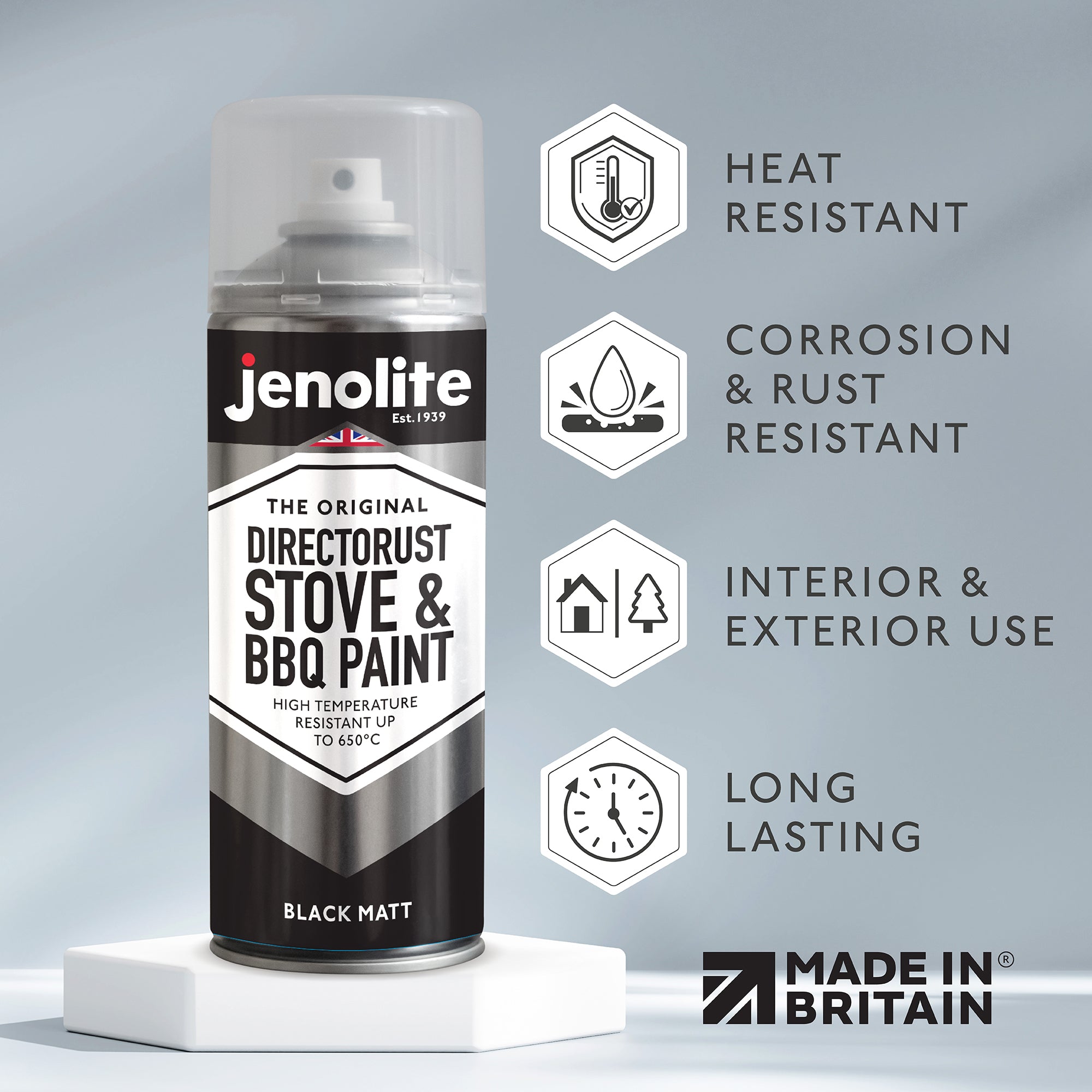 JENOLITE BBQ Restore Kit: Rust Remover, Wire Brush, BBQ Spray Paint