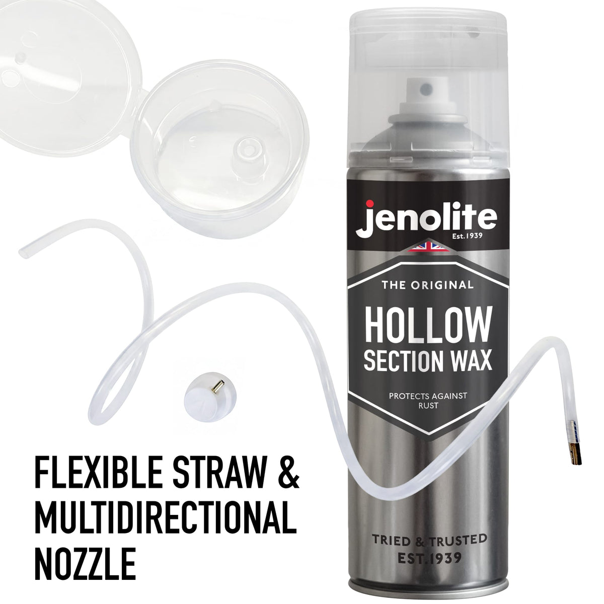 Hollow Section Cavity Wax Aerosol, 500ml Spray with 600mm Extension Straw & Nozzle