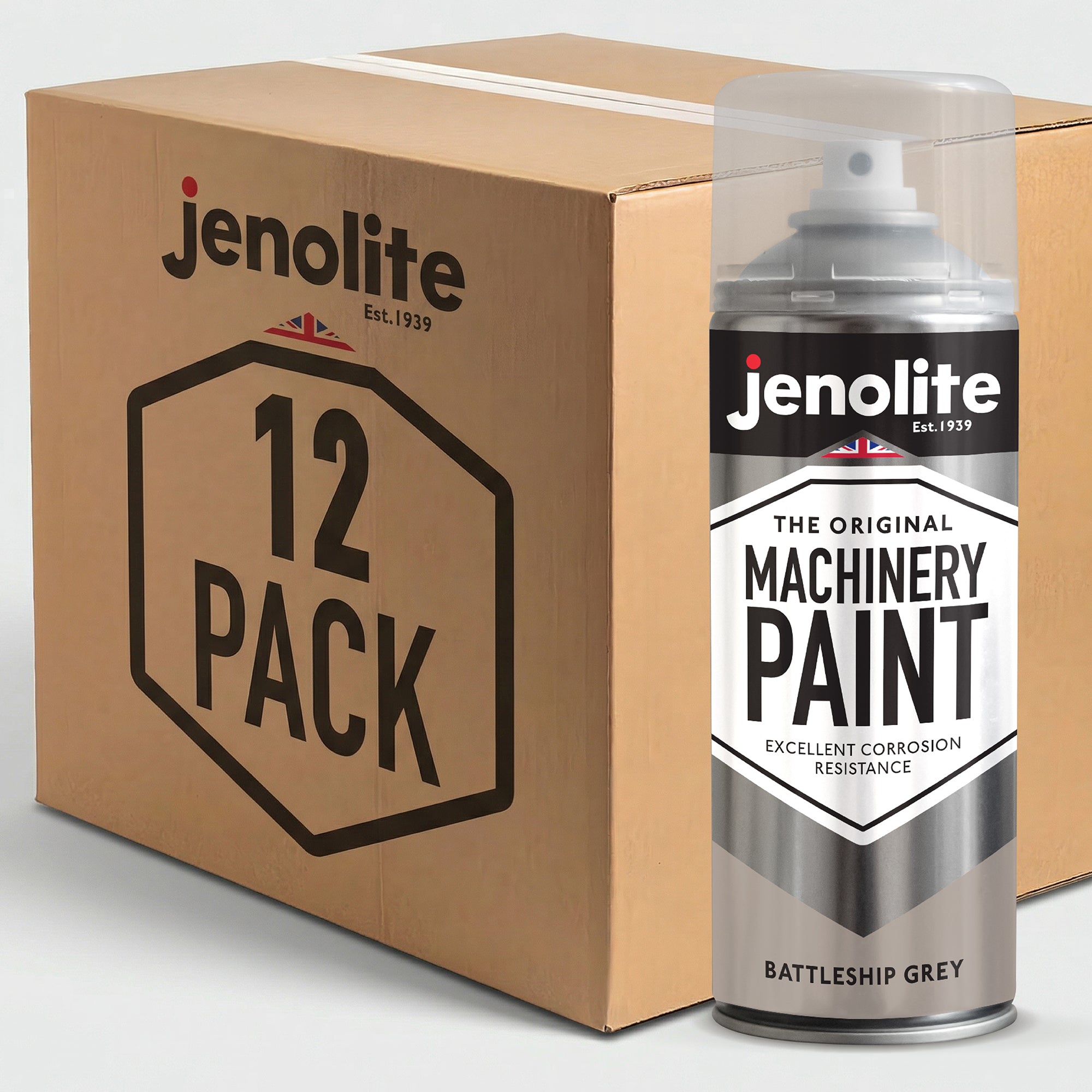 Battleship Grey Machinery &amp; Lawnmower Spray Paint | 12 x 400ml Aerosol