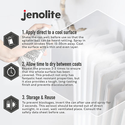 DIRECTORUST Radiator Enamel Paint | Aerosol | Black, Silver, White