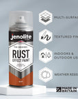 Rust Effect Spray Paint | 4 x 400ml | Textured Paint Weathered Rusted Metal Look & Feel